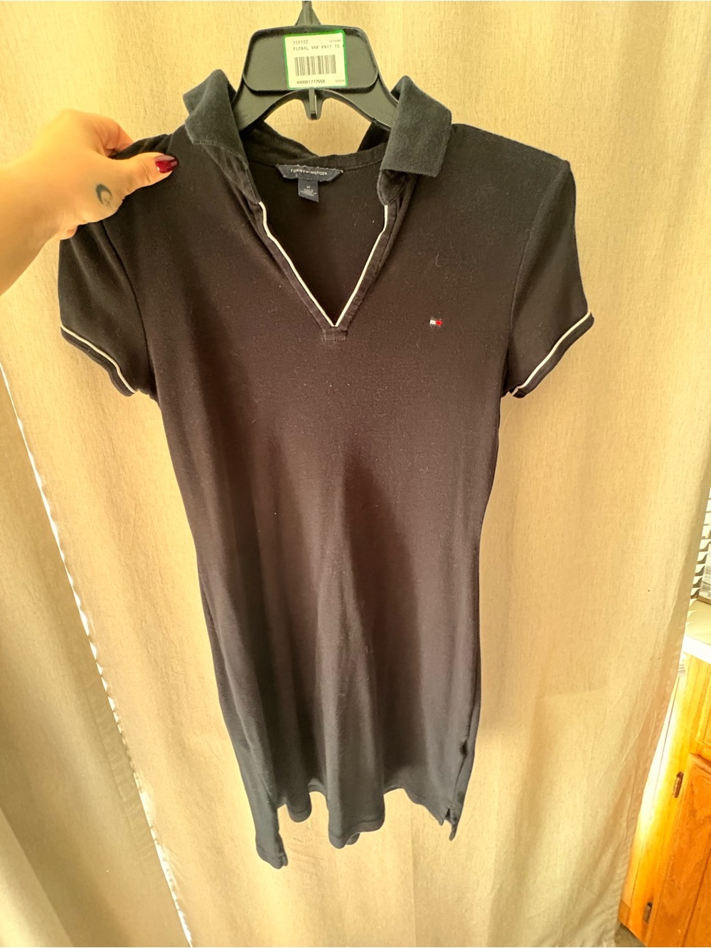Tommy Hilfiger Black Short-Sleeve Polo-Style Dress
